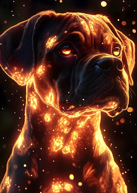 Fiery Boxer Dog Animal