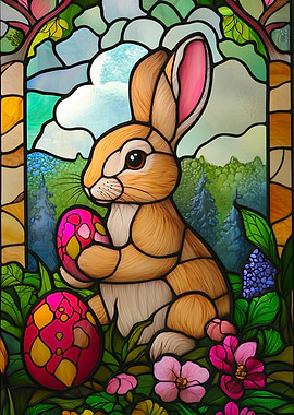 Stained Glass Easter Bunny