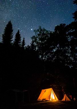 Campsite Under Stars