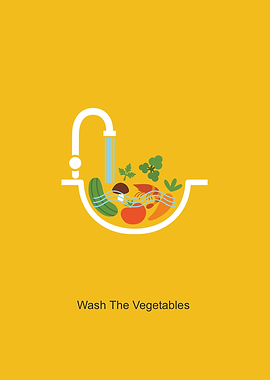 Wash Vegetables Illustration