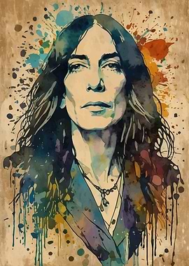 Patti Smith Watercolor Portrait