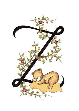 Sleeping Teddy Bear Letter Z