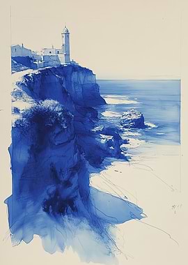Blue Coastal Landscape