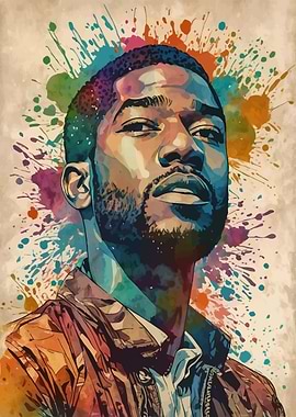 Kid Cudi Watercolor Portrait