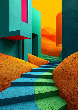 Abstract Stairway to Orange