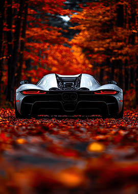 White Koenigsegg Regera Supercar in Autumn