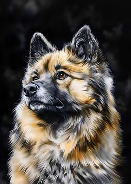 Watercolor Eurasier Portrait