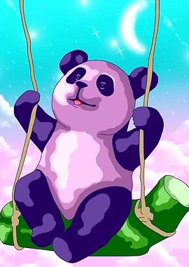 Cute Panda Swinging