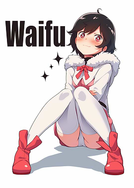 Anime Girl Waifu Illustration