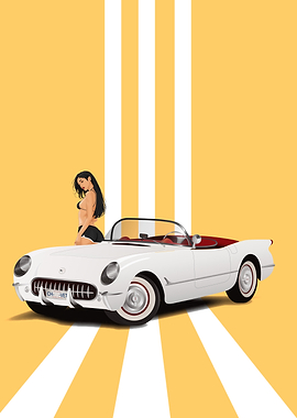 Classic Corvette with Pinup