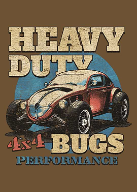 Heavy Duty 4x4 Bugs Retro Poster