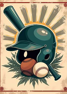 Baseball Helmet and Bat