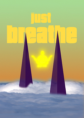 Just Breathe Minimalist Retro Zen