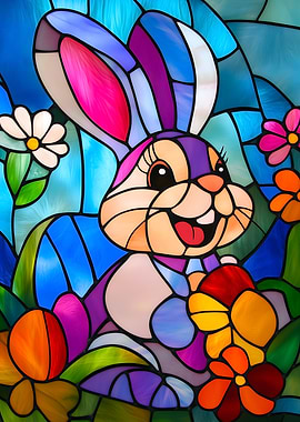 Stained Glass Easter Bunny