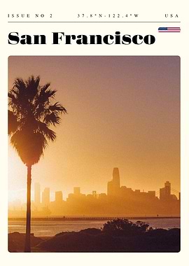 San Francisco California Travel Art Poster