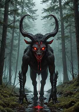 Demonic Creature standing in a Forest
