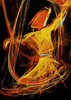 Mystical Sufi Whirling Dervish – Abstract Spiritual Wall Art