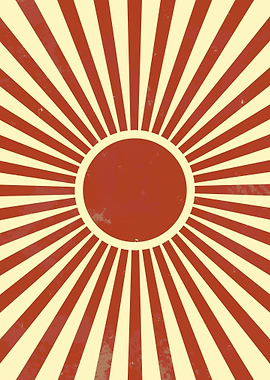 Red Sunburst japanese sun