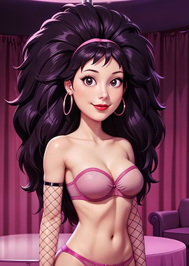 Anime Girl in Pink Lingerie