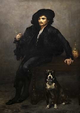 Man with Dog Painting