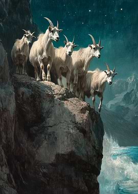 Mountain Goats at Night