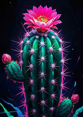 Neon Cactus Bloom