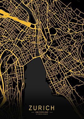 Golden Zurich City Map