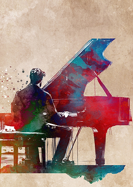 Piano Watercolor Art
