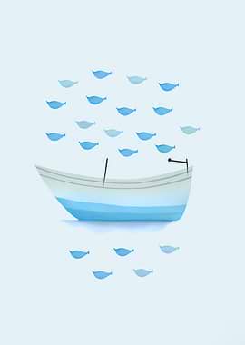 Fish Boat Blue Nursery