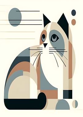 Geometric Cat Art