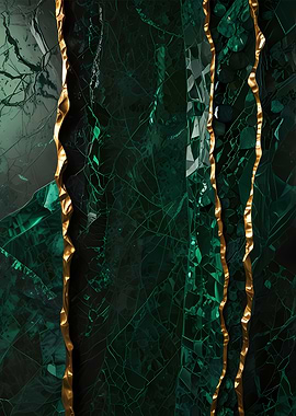 Emerald Green Marble with Gold