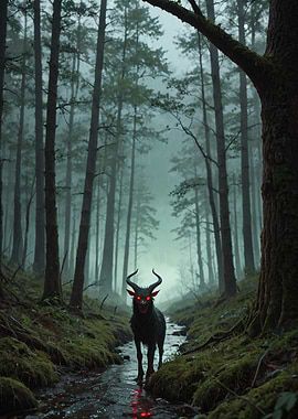 Demon Wolf in the Forest