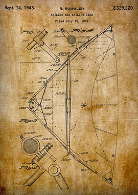 1943 Sailing amp Sailing Gear Patent shet 2
