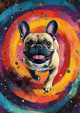 French Bulldog in Rainbow