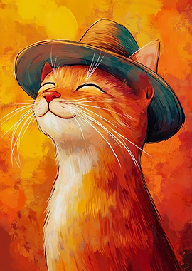 Smiling Cat in Hat