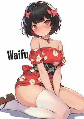 Anime Girl in Red Dress