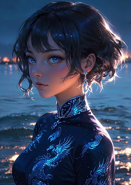 Azure Dragon: Cheongsam Elegance