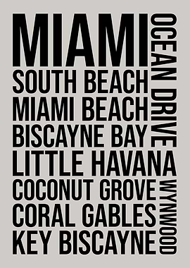Miami Typography Word Art