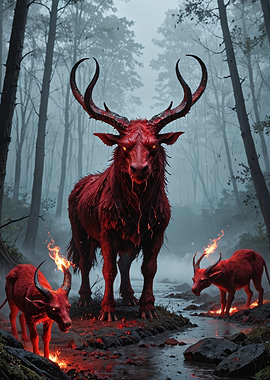 Fiery Horned Demon Bull