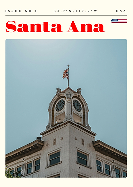Santa Ana California Travel Art Poster