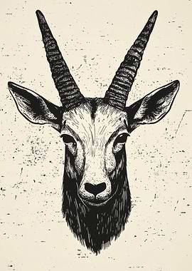 Black and White Gazelle Illustration