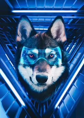 Cyberpunk Wolf