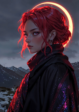 Crimson Eclipse: Modern Warrior in Moonlight
