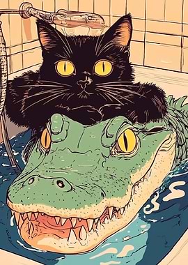 Cat and Alligator Bath
