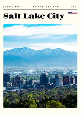 Salt Lake City Travel Art Poster