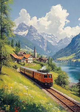 Train Through Swiss Alps