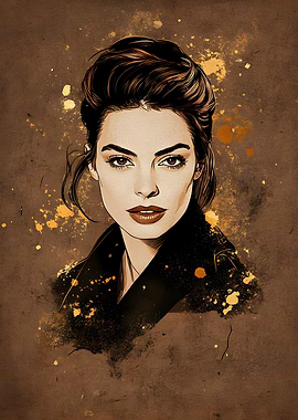 Anne Hathaway portrait Vintage Art