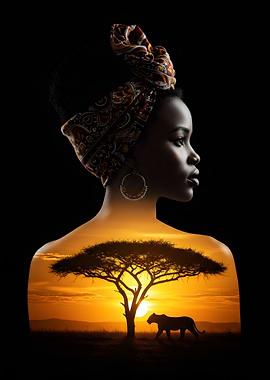 African Sunset Silhouette