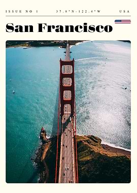 San Francisco California Travel Art Poster
