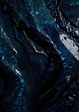 Abstract Blue Liquid Art